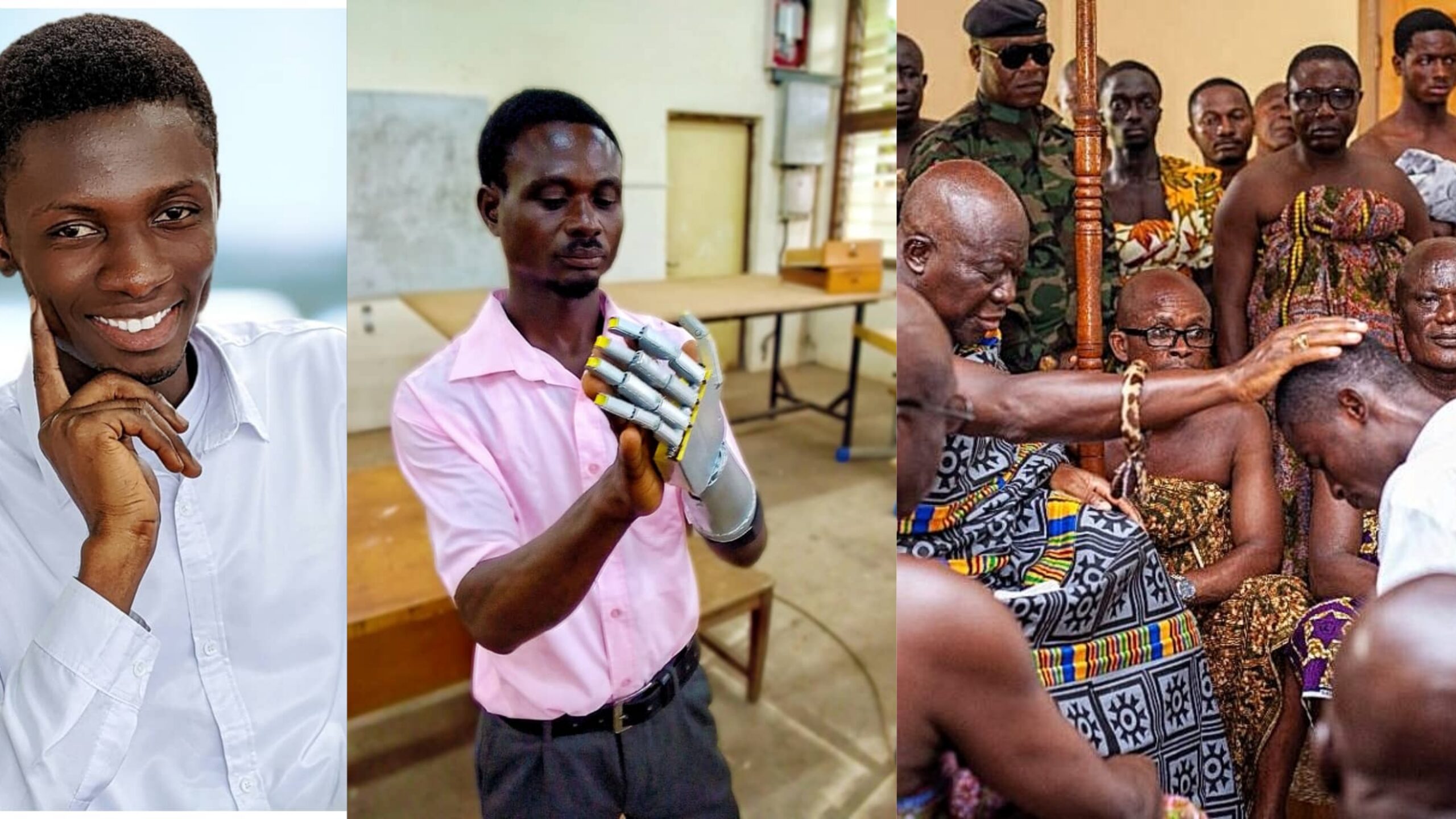 Ghanaian robot builder from the Kumasi Manhyia Palace Invents Africa's first Ai prosthetic arm to replace Amputated arms