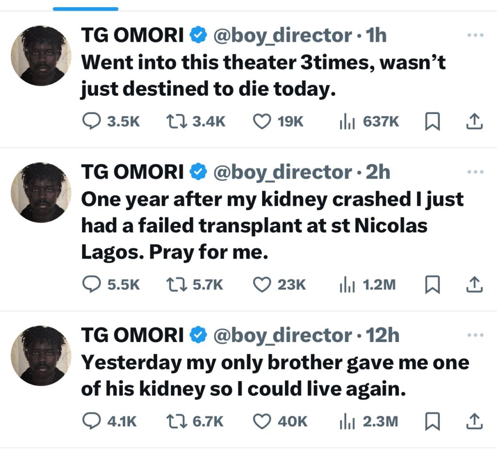 TG Omori’s kidney transplant failed despite his brother’s donation to save his life