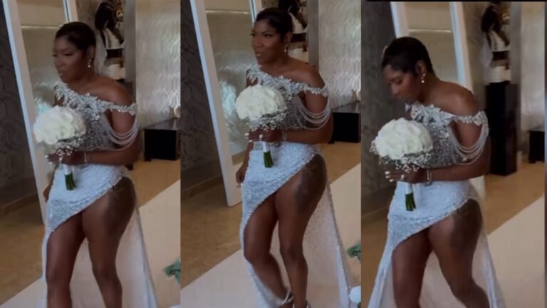 Bride’s wedding dress causes d!straction at her marriage ceremony